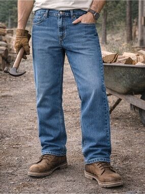 Carhartt Relaxed Fit Jeans Men’s 40x32  Straight Leg Workwear Denim Medium Wash